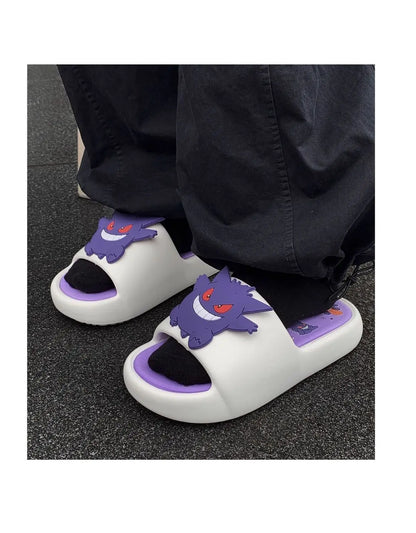 Pokemon Gengar Anime Slippers — Trendy Anti-Slip EVA Slippers for Men & Women, Cool Couple Gift