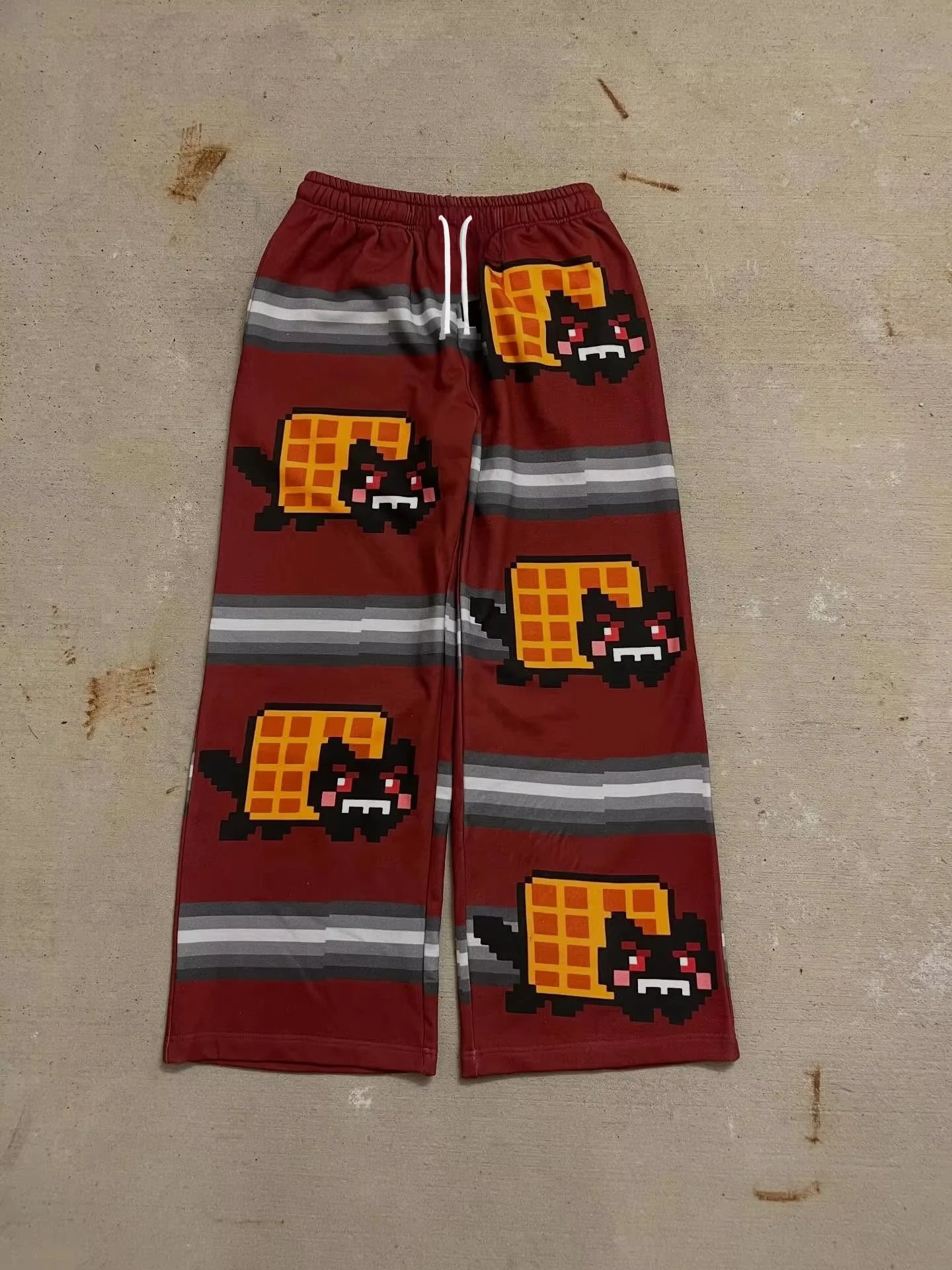 Nyan Cat Hip Hop Sweatpants - Y2K Baggy Elastic Waist American Streetwear Pants