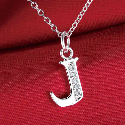 26 Letters 925 Sterling Silver Zircon Necklace Pendant – Personalized Alphabet Jewelry for Women | Elegant Wedding & Gift Accessory