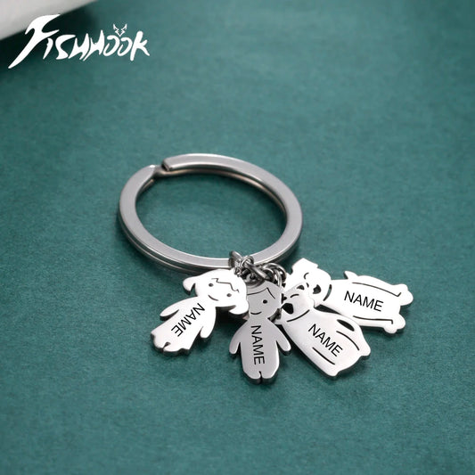 Personalized Kids & Family Keychain – Custom Name Key Chain for Mother’s Day, Couples, Boys, Girls, Pets, Mom, Dad, Baby Gift