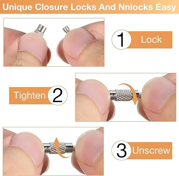 Metal Keychain Tag with Stainless Steel Wire Cable - Screw Lock Gadget Ring for Camping & Hardware