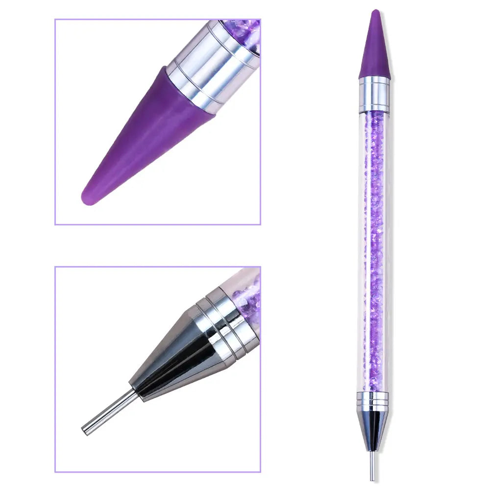 Dual-Ended Rhinestone Picker Pen - Wax Dotting Tool for Nail Art, Crystal Studs & DIY Crafts