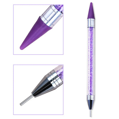 Dual-Ended Rhinestone Picker Pen - Wax Dotting Tool for Nail Art, Crystal Studs & DIY Crafts