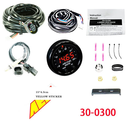 AEM Wideband Gauge Kit — 30-4110 / 30-0300 X-Series AFR O2 UEGO Air Fuel Ratio Gauge 2 1/16" with LSU 4.9 17025 Sensor