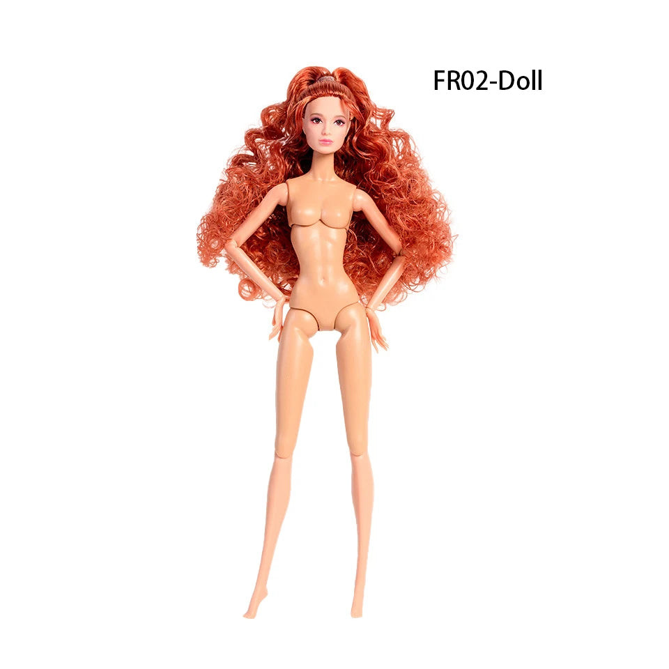 32cm European Supermodel Nude Doll – Original 1/6 Joint Figure with Multi-Color Skin and Exquisite Makeup, Full Series Collectible Toy