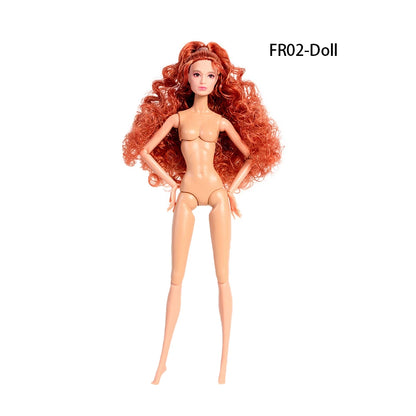 32cm European Supermodel Nude Doll – Original 1/6 Joint Figure with Multi-Color Skin and Exquisite Makeup, Full Series Collectible Toy