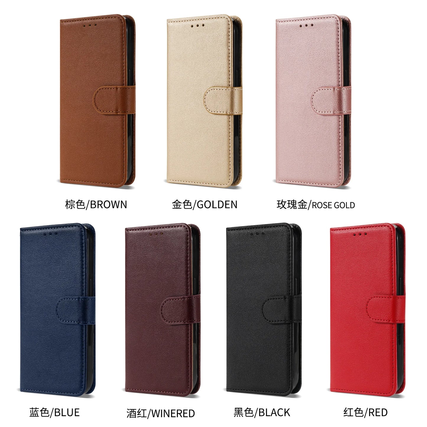 Luxury PU Leather Flip Wallet Case for Xiaomi Redmi & POCO Phones – Magnetic Protective Cover with Card Slots & Stand Function