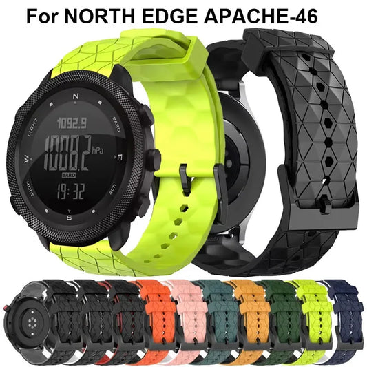 22mm Silicone Watch Band for NORTH EDGE APACHE-46 – Sport Smartwatch Strap Replacement Bracelet Correa Accessories
