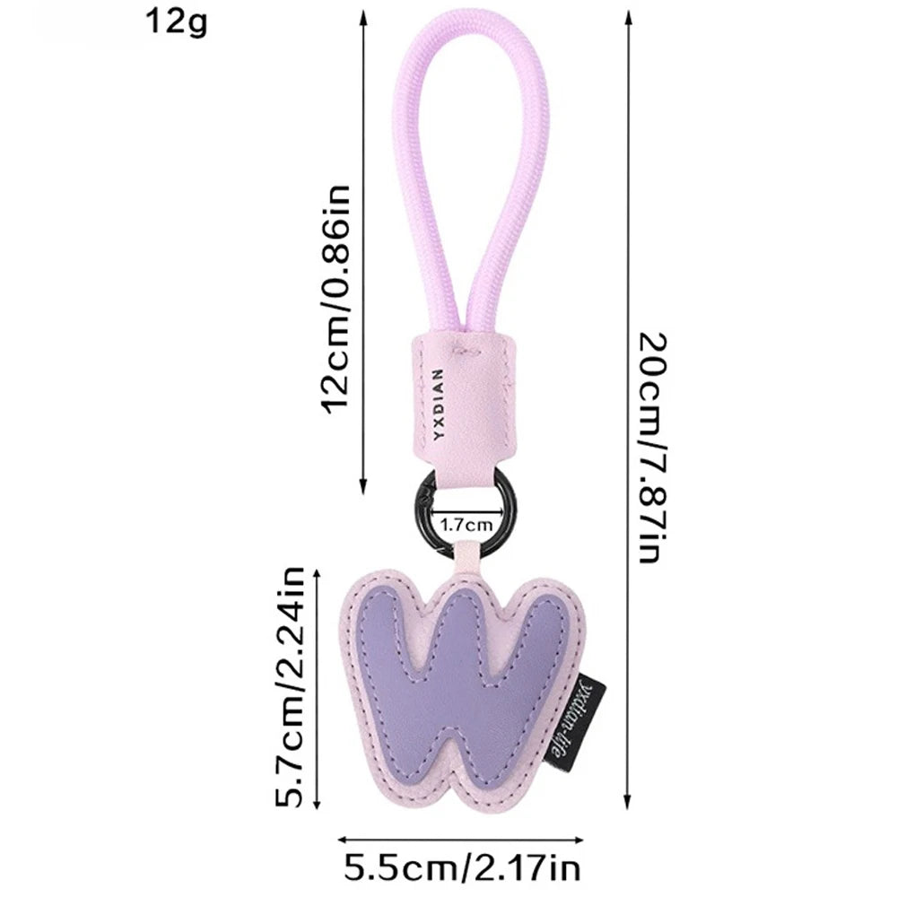 A-Z Leather Initial Keychain - Braided Wristband Pendant for Men & Women, Car, Bag & Phone Case Charm