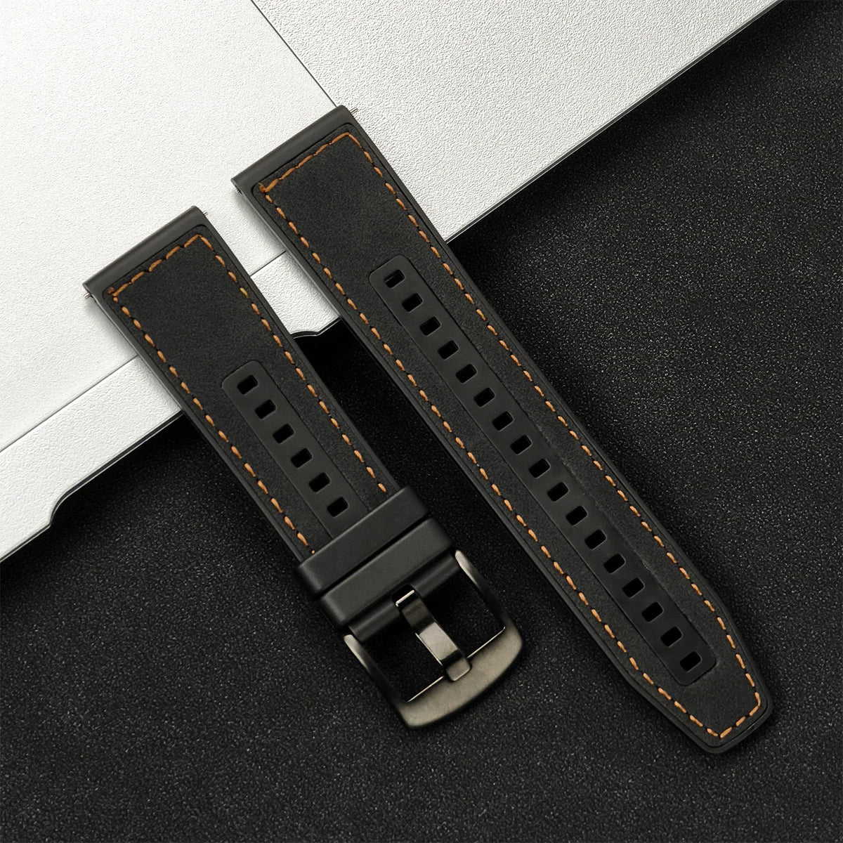 Leather Watch Strap 20mm/22mm - Vintage Replacement Band for Samsung Galaxy Watch 7/6/5/4 and Xiaomi Redmi Watch 3 Lite/Active