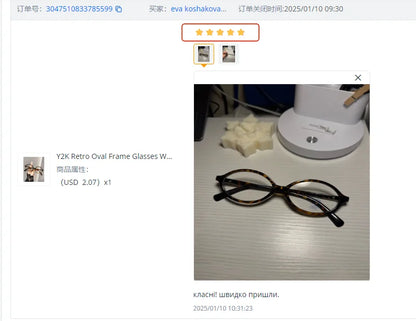 Y2K Retro Oval Frame Glasses for Women - Sweet & Cool Eyewear, Anti-Blue Light Reading & Computer Glasses