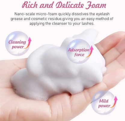 50ml Lanthome Eyelash Extension Shampoo Foam - Deep Cleanser for Eyelids, Mascara Remover & Glue, Salon & Home Use