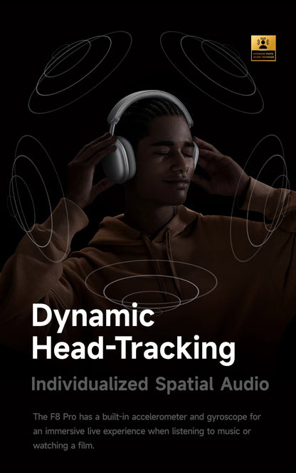 Picun F8 Pro ANC Wireless Headphones — Head Tracking 3D Audio, HIFI Bluetooth, ENC Mic, Low-Latency with App