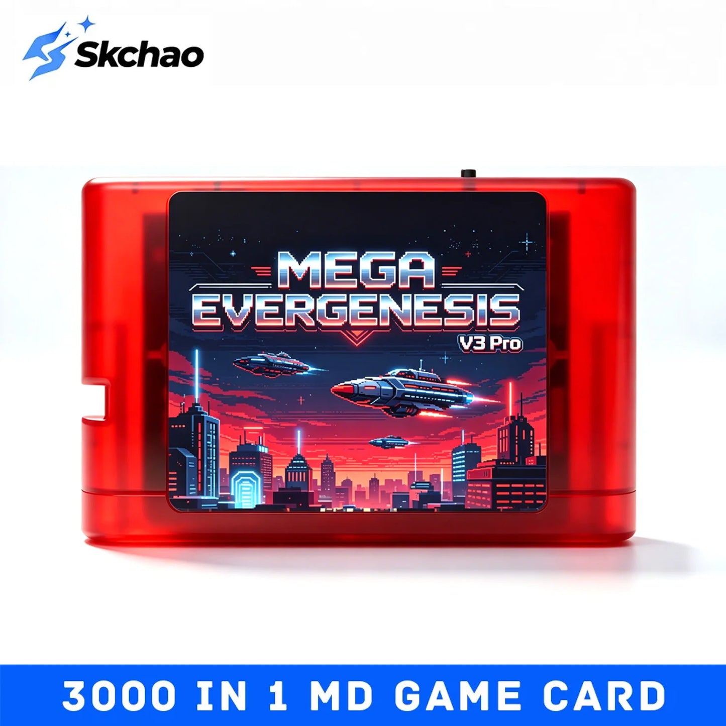 Mega EverDrive V3 Pro Game Cartridge - 3000-in-1 Flash Card for Sega Genesis Mega Drive with 4GB TF Card