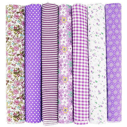 7-Piece 50x50cm Cotton Patchwork Fabric Set – Handmade Sewing Quilting Cloth for Needlework & DIY Crafts