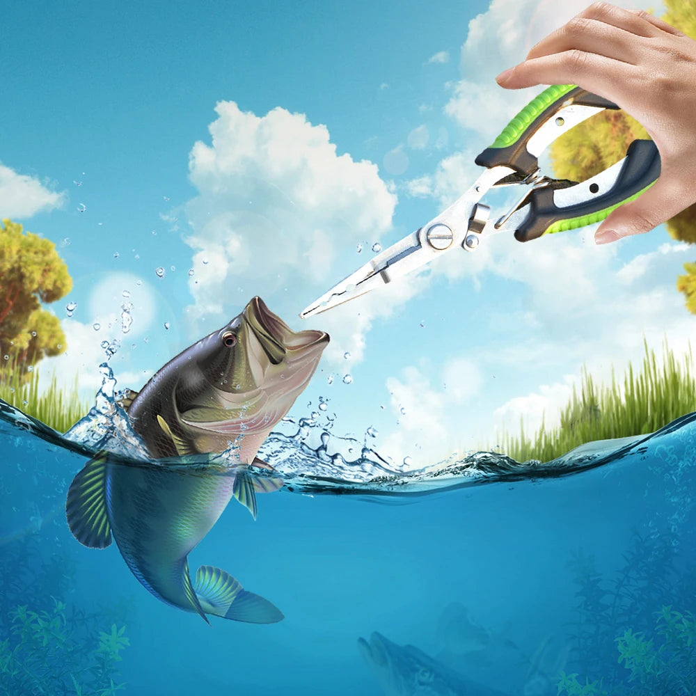 High-Strength Fish Pliers: Ergonomic, Anti-Slip, Multifunctional Tool for Cutting Fishing Line, Tying Hooks - Angling Equipment Essential