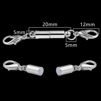 Magnetic Jewelry Clasps - Strong Buckle Connectors with Lobster Clasps for DIY Bracelets, Necklaces & Jewelry Making