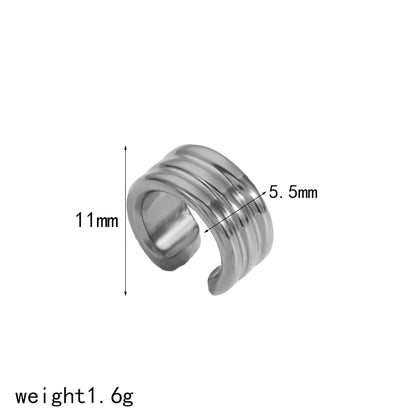 18K Gold Stainless Steel Multilayer Ear Clip – Waterproof Fashionable Women’s Jewelry Gift