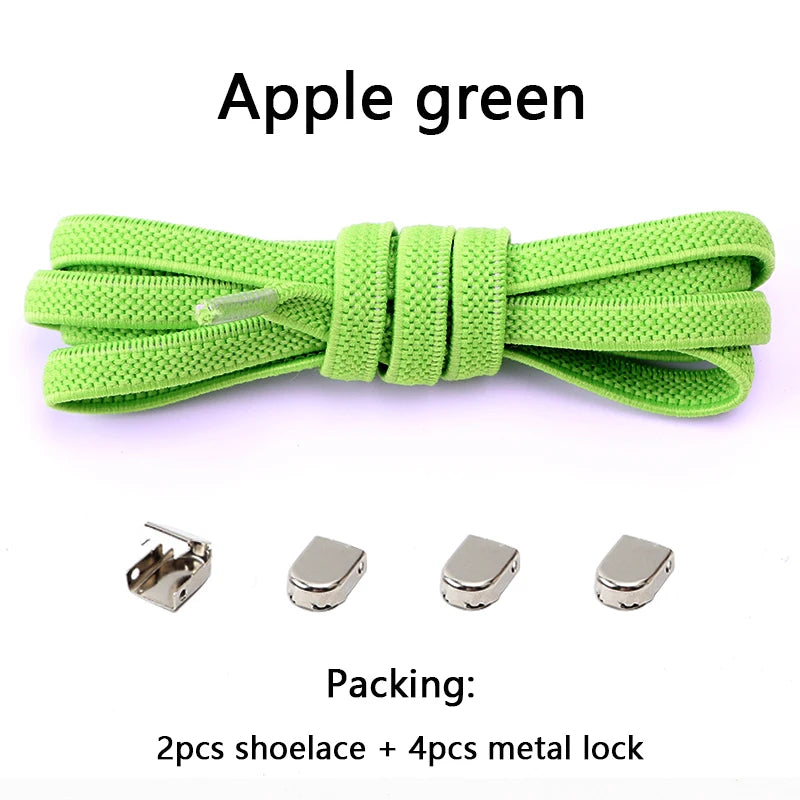 No-Tie Elastic Shoelaces – One Size Fits All Sneakers for Adults & Kids, Flat Tieless Shoestrings