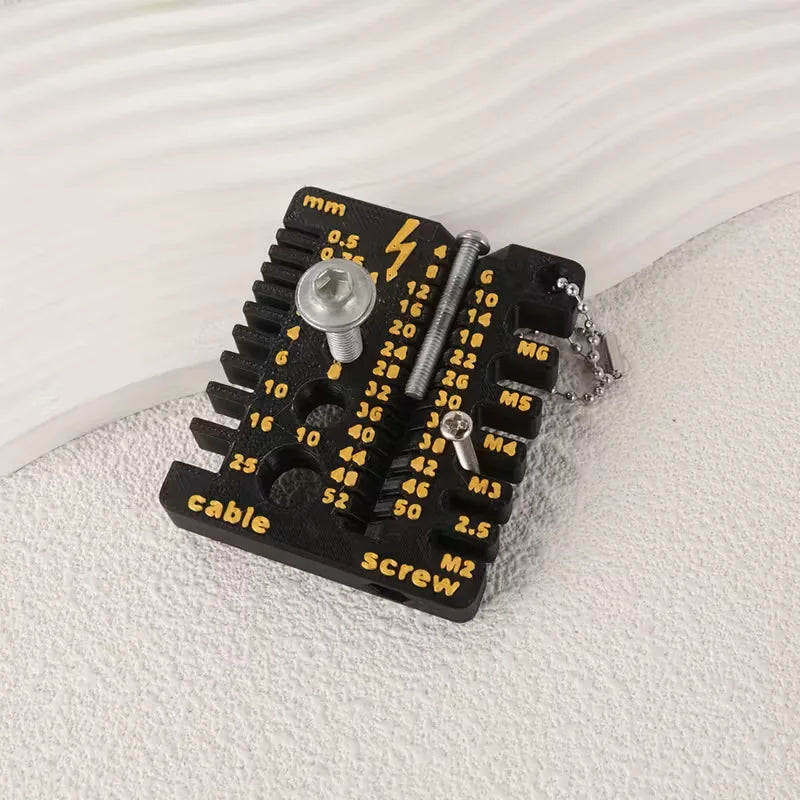 Wire Gauge Measuring Tool - Portable Double-Sided Thickness Ruler for Screw Size and Material Measurement