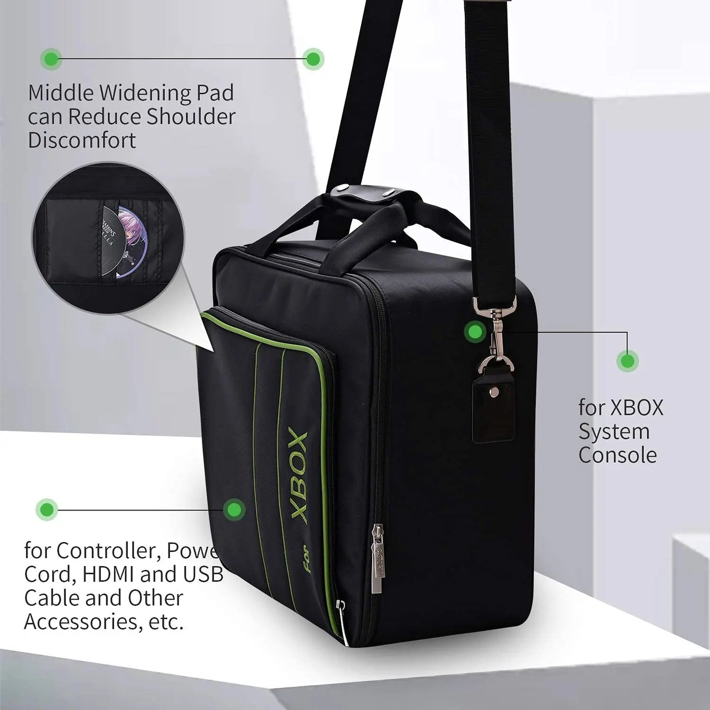 Xbox Series X|S Carrying Case – Travel Bag for Console, Controllers & Accessories