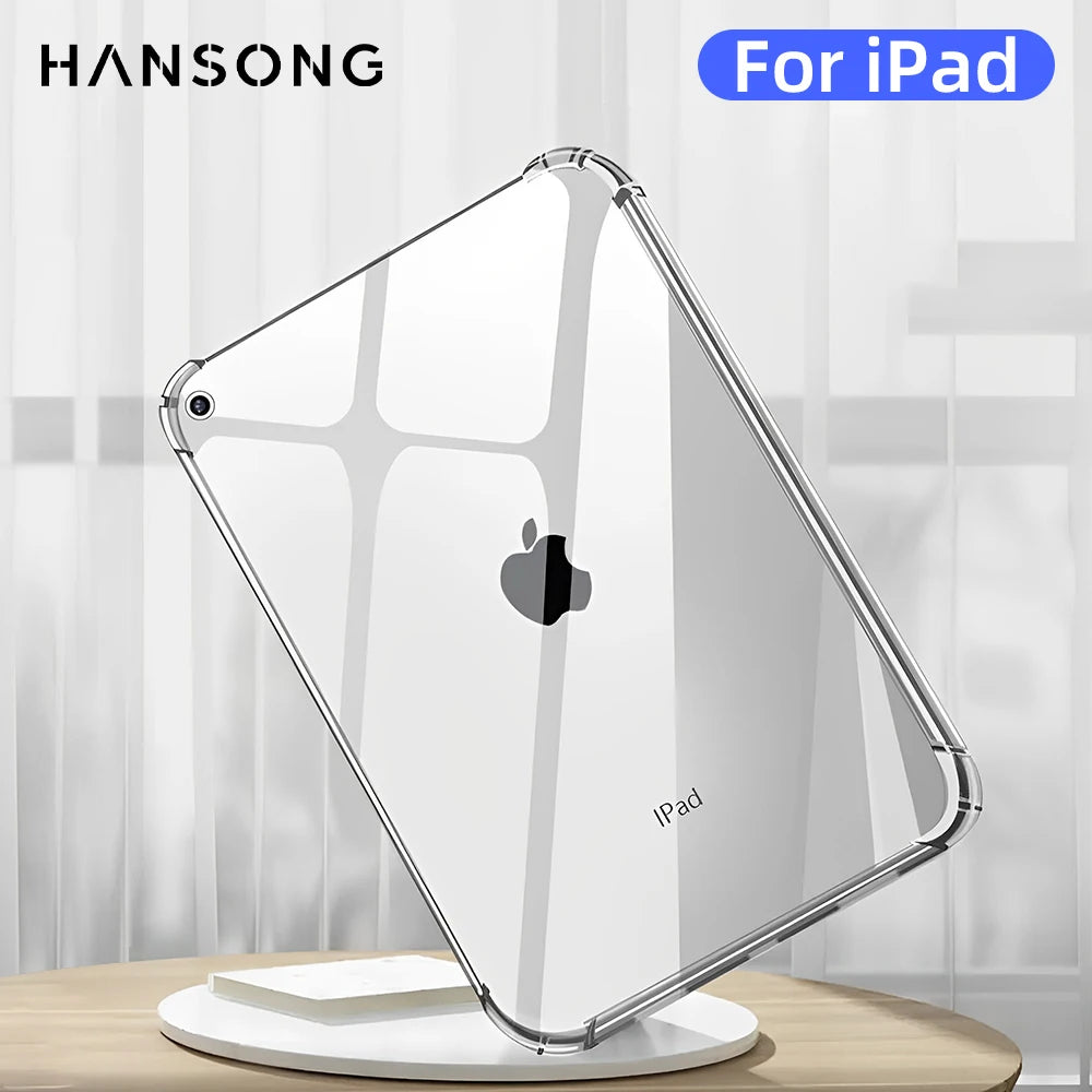 Transparent TPU iPad Case - Flexible Protective Cover for iPad Air, Pro, Mini & 5th–10th Gen Models