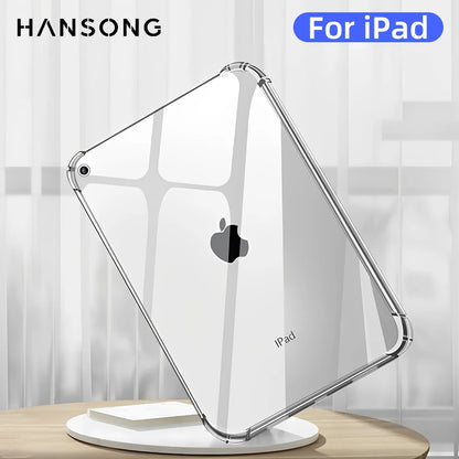 Transparent TPU iPad Case - Flexible Protective Cover for iPad Air, Pro, Mini & 5th–10th Gen Models