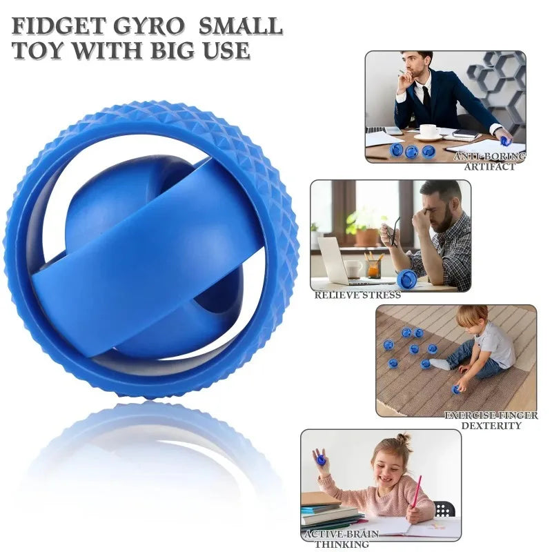 3D Printed Rotating O-Shaped Fidget Ball – Universal Gyroscope Toy for Anxiety Relief & Stress Decompression