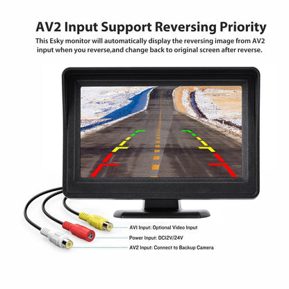 4.3" Car Rear View Monitor – Easy-Install Reversing Camera for Parking System & Vehicle Safety