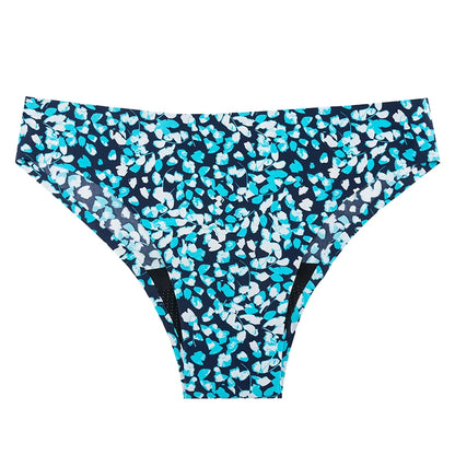 Teen Girls Seamless 4-Layer Leakproof Period Swim Bikini — Fast-Absorb Menstrual Beachwear