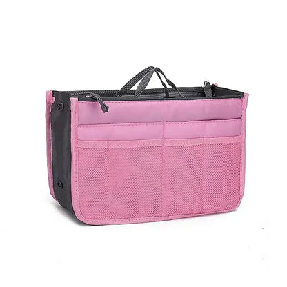 Women’s Nylon Makeup Organizer Insert Bag – Large Capacity Travel Cosmetic Handbag Liner & Tote Purse Organizer for Ladies