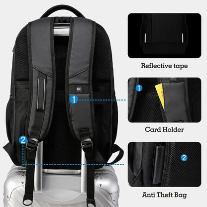 SWISS Men's Laptop Backpack – Waterproof, Anti-Theft USB Bag, Large Capacity Travel & School Mochila