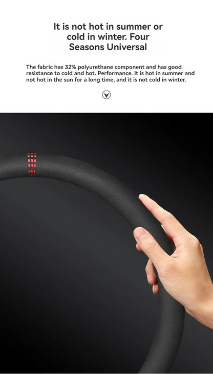All-Season Suede Steering Wheel Cover — Ultra-Thin, Non-Slip, Breathable Fit for Round & D-Shaped Wheels