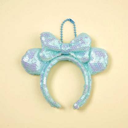 Mouse Ear Bow Pendant - Mini Sequin Bag Charm, Hair Accessory & Keychain