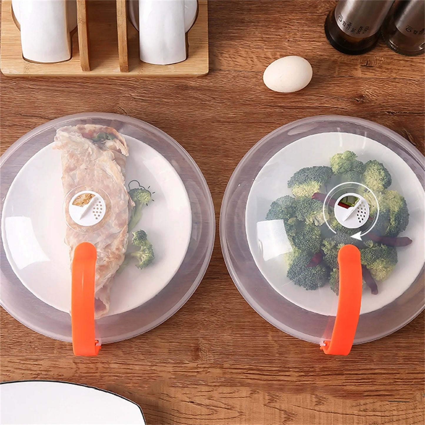 Microwave Food Cover Plate with Vents — Heat-Resistant Splatter Protector Lid, Thickened Clear Anti-Splash Cover for Kitchen Use