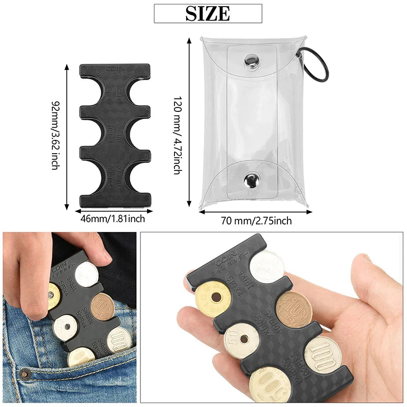 Coin Dispenser Wallet Organizer – Mini Japan Coin Holder for Car, Coin Changer & Storage Purse