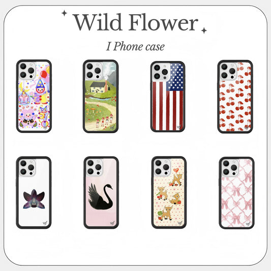 New Wildflower 3D Strawberry & Cherry iPhone Case – Cute Cartoon Cover for iPhone 12–16 Pro/Max/Plus