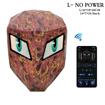 LOY LED Knight Cycling Backpack - Waterproof Motorcycle Helmet Bag with Bluetooth APP Control, Hard Shell Laptop Bag with LED Lights