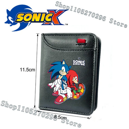 Sonic & Shadow Cartoon Wallet – Anime Multi-Card Vertical Holder, Portable Slim Card Pack, 2026 New Fashion Gift Wallet
