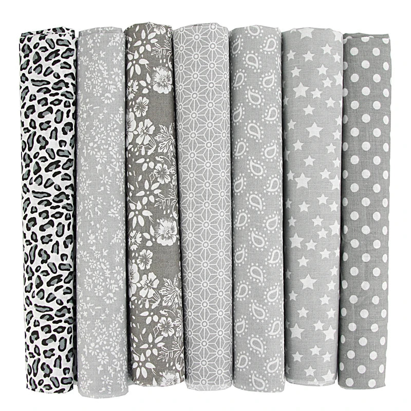 7-Piece 50x50cm Cotton Patchwork Fabric Set – Handmade Sewing Quilting Cloth for Needlework & DIY Crafts