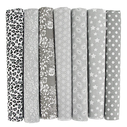 7-Piece 50x50cm Cotton Patchwork Fabric Set – Handmade Sewing Quilting Cloth for Needlework & DIY Crafts