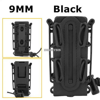 5.56mm & 7.62mm Tactical Fast Mag Pouch - MOLLE Belt Clip Soft Shell Rifle & 9mm Magazine Carrier