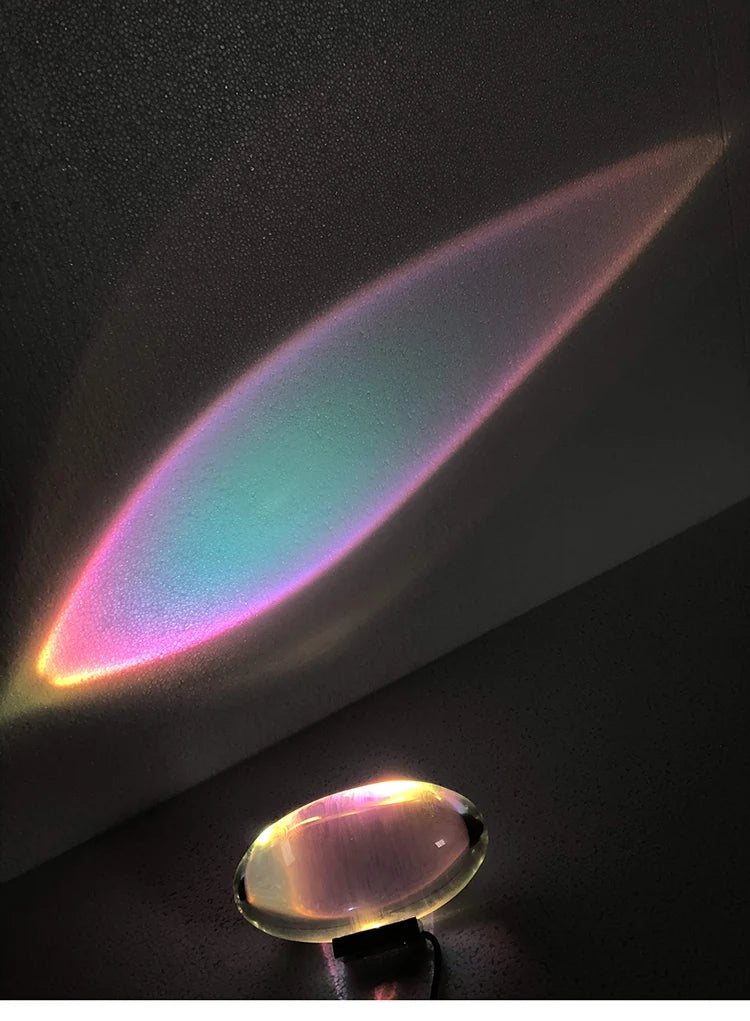 Italian Designer LED Table Lamp – Crystal 'Eye of the Sky' Egg-Shaped Night Projector for Living Room & Bedroom Decor