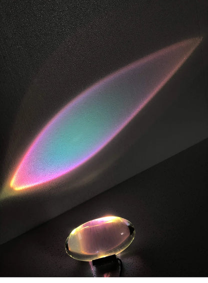 Italian Designer LED Table Lamp – Crystal 'Eye of the Sky' Egg-Shaped Night Projector for Living Room & Bedroom Decor