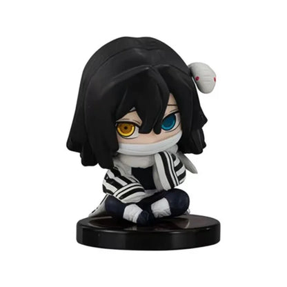 5PCS Q-Version Demon Slayer Sitting Ghost Dolls – Tanjiro, Nezuko, Inosuke PVC Figure Toys for Gifts
