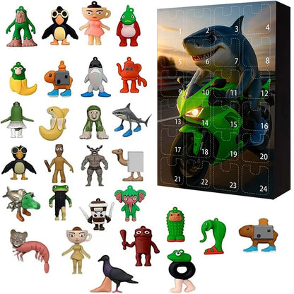 24-Day Advent Calendar – Cartoon Character Collectible Silicone Mini Figures & Surprise Ornaments Gift