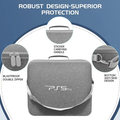 PS5 Pro Storage Bag – Portable EVA Shockproof Case, Anti-Drop Storage Box for Console & Accessories