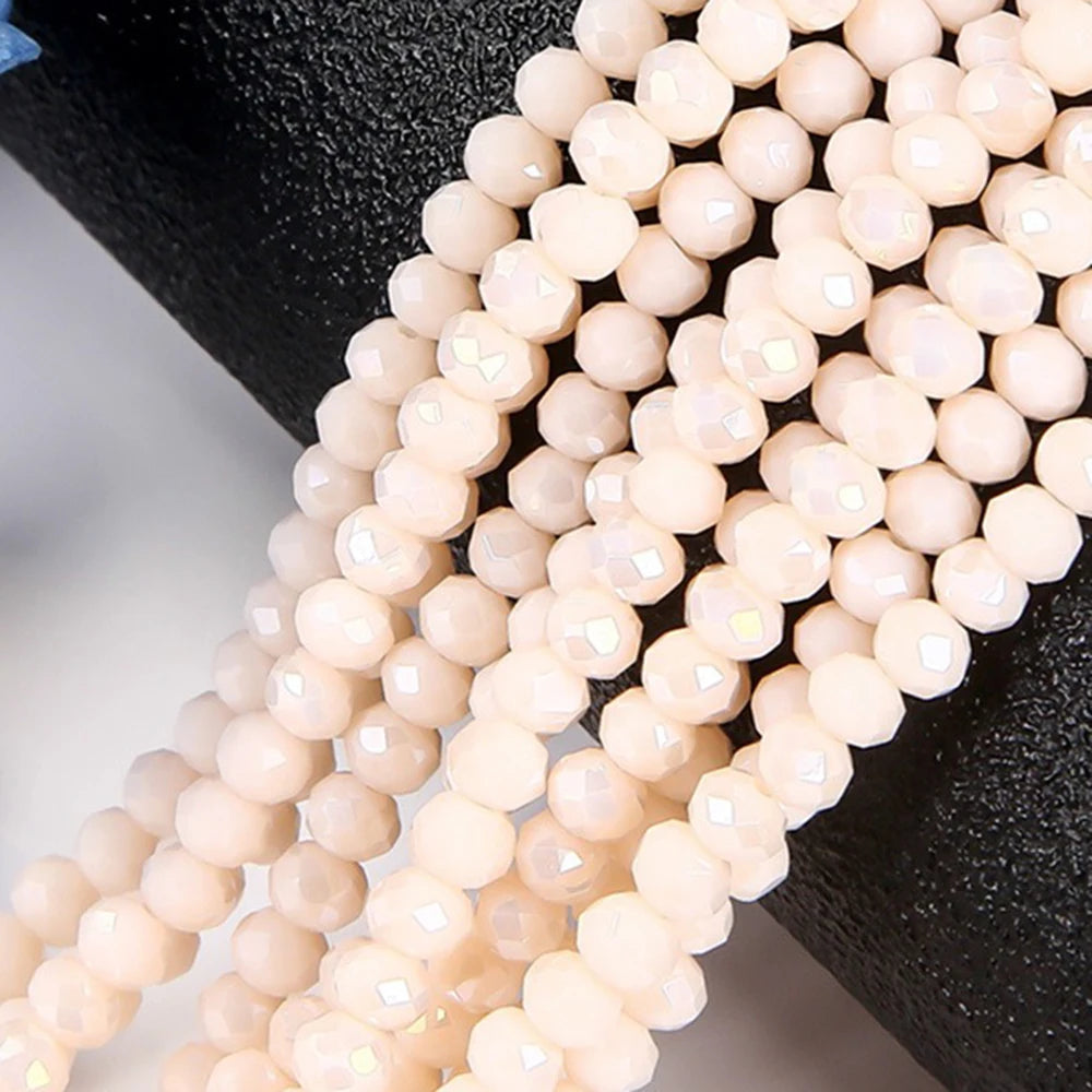 4mm/6mm/8mm Round Crystal Glass Beads – Faceted Spacer Loose Beads for DIY Jewelry Making & Needlework Craft Accessories