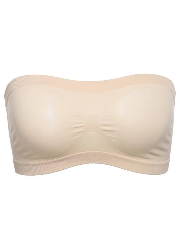 Women’s Strapless Seamless Tube Top – Wireless Anti-Slip Bandeau Bra for Summer