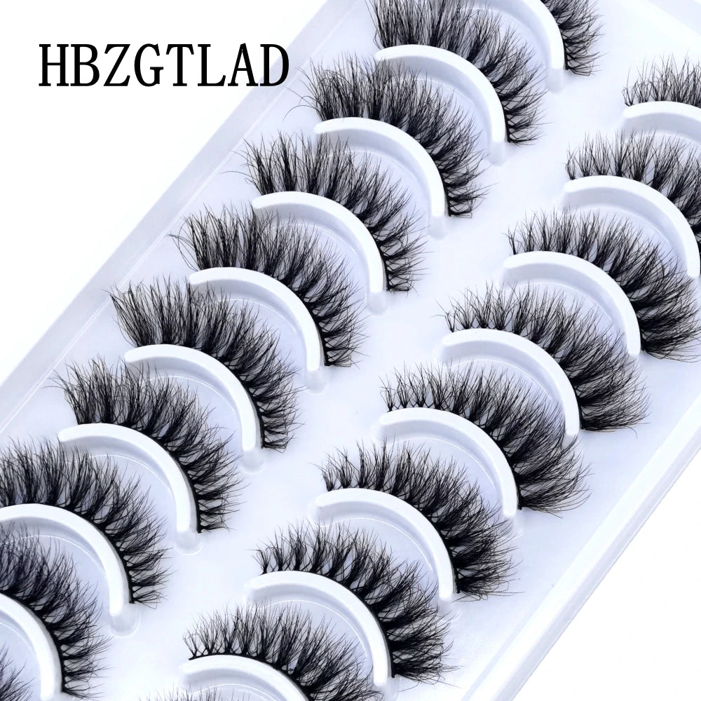 HBZGTLAD 10 Pairs 3D Faux Mink False Eyelashes – Natural Long Look Short Mink Lash Extensions for Makeup & Beauty